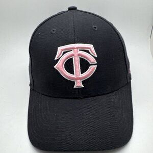 MINNESOTA TWINS HAT CAP WOMENS PINK LOGO ADJUSTABLE MLB